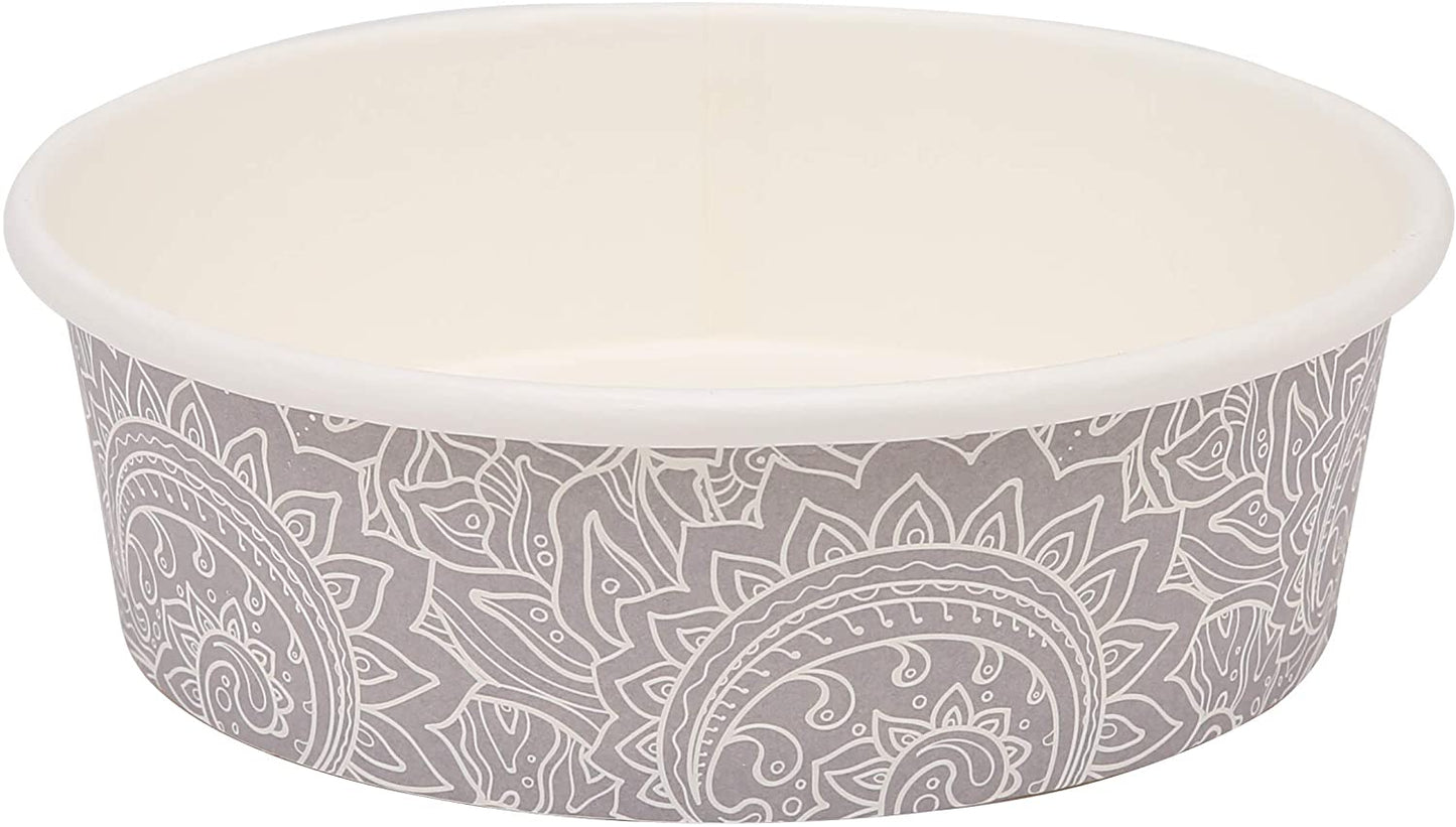 for Pets Disposable Feeding Bowls | Small Dog Bowls in Gray Pattern | 1.75 Cup Feeding Size- Dog Bowls Are Great for Dry and Wet Dog Food or Water (Pack of 1)